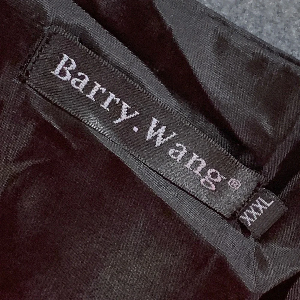 Barry.Wang Vest Set Men XXXL Red Silk Tie Bowtie Cufflinks Formal Wedding Suit